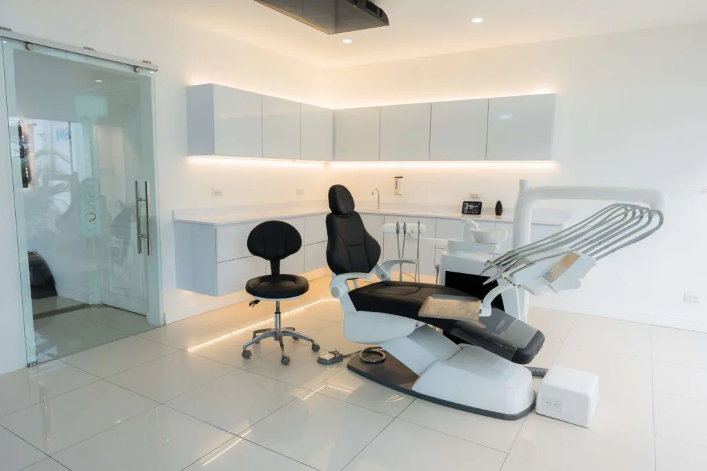 Main treatment room with integrated dental chair